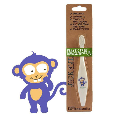 JACK N' JILL Toothbrush (Children) Monkey - Biodegradable 1
