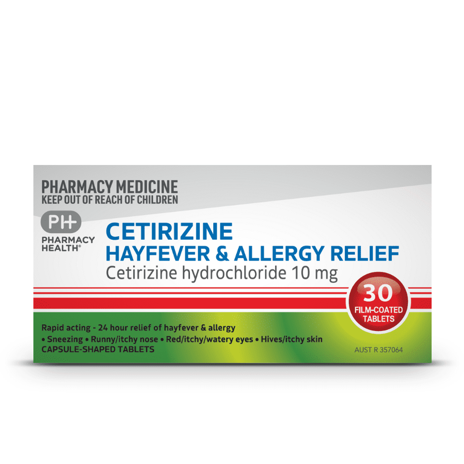 Pharmacy Health CETIRIZINE 10MG 30 TABLETS