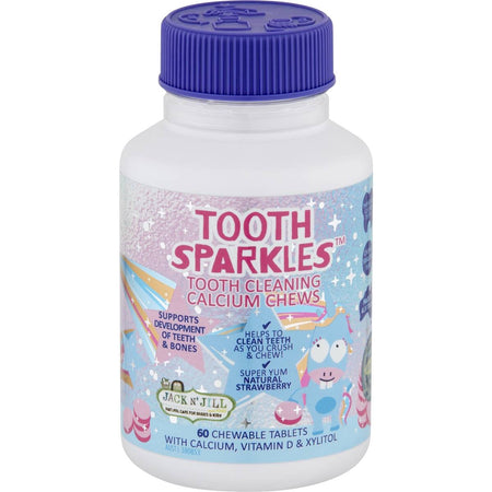 Jack N' Jill Tooth Sparkles Tooth Cleaning Calcium Chews 60tabs
