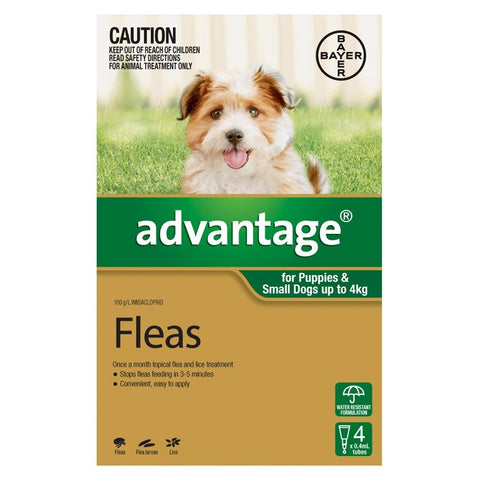 Advantage for Small Dogs (Up to 4kg) - 4 Pack