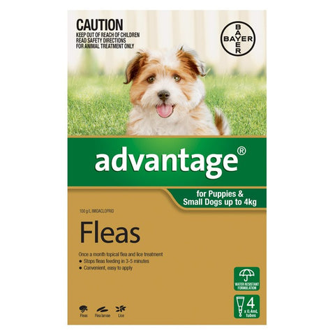 Advantage For Small Dogs (Up To 4kg) - 4 Pack