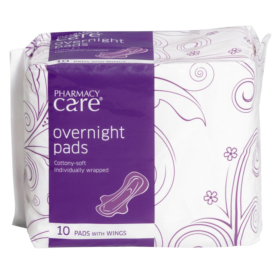 Pharmacy Care Overnight Pads 10PK