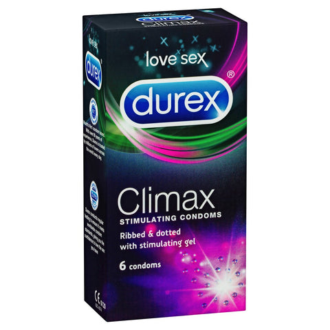 Durex Climax Stimulating Condoms Ribbed Dotted 6 Pack