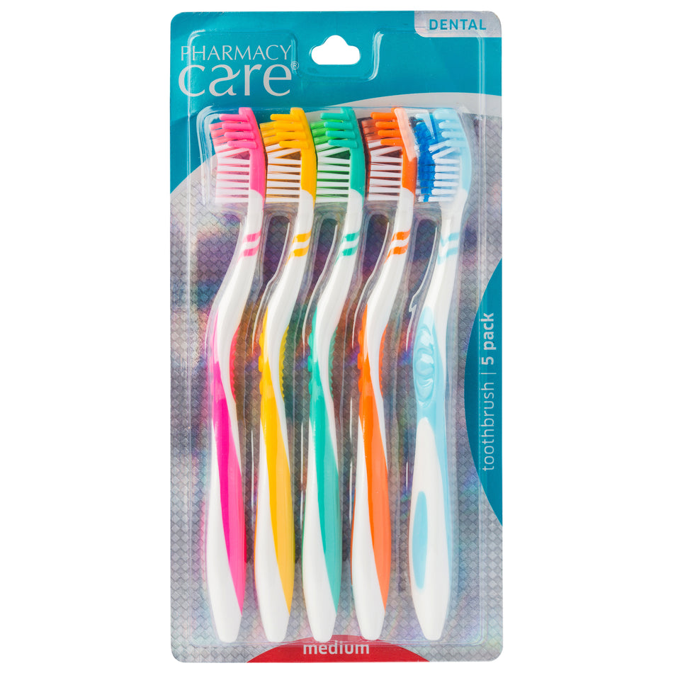 Pharmacy Care Toothbrush Medium 5 Pack