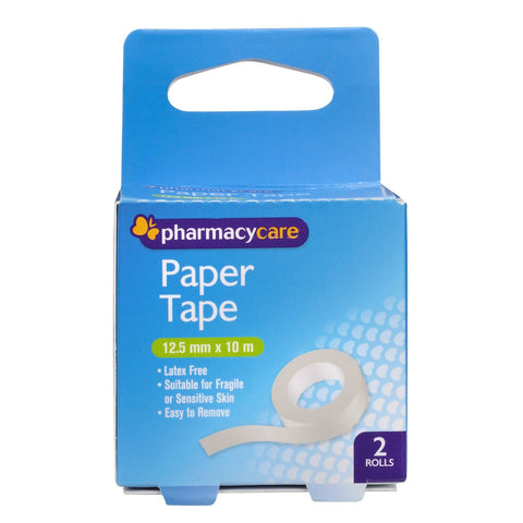 Pharmacy Care Paper Tape 12.5mm x 10m 2 Pack