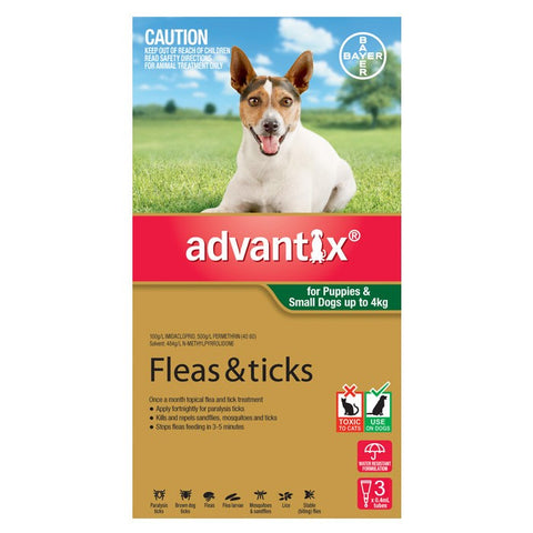Advantix For Small Dogs (Up To 4kg) - 3 Pack