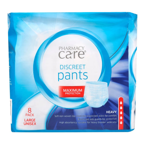 Pharmacy Care Discreet Pants Large 8 Pack X4