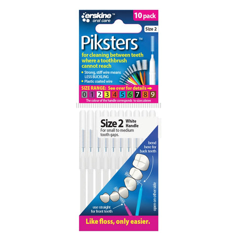 Piksters Inter Brush Size 2 Pack 10 (white)