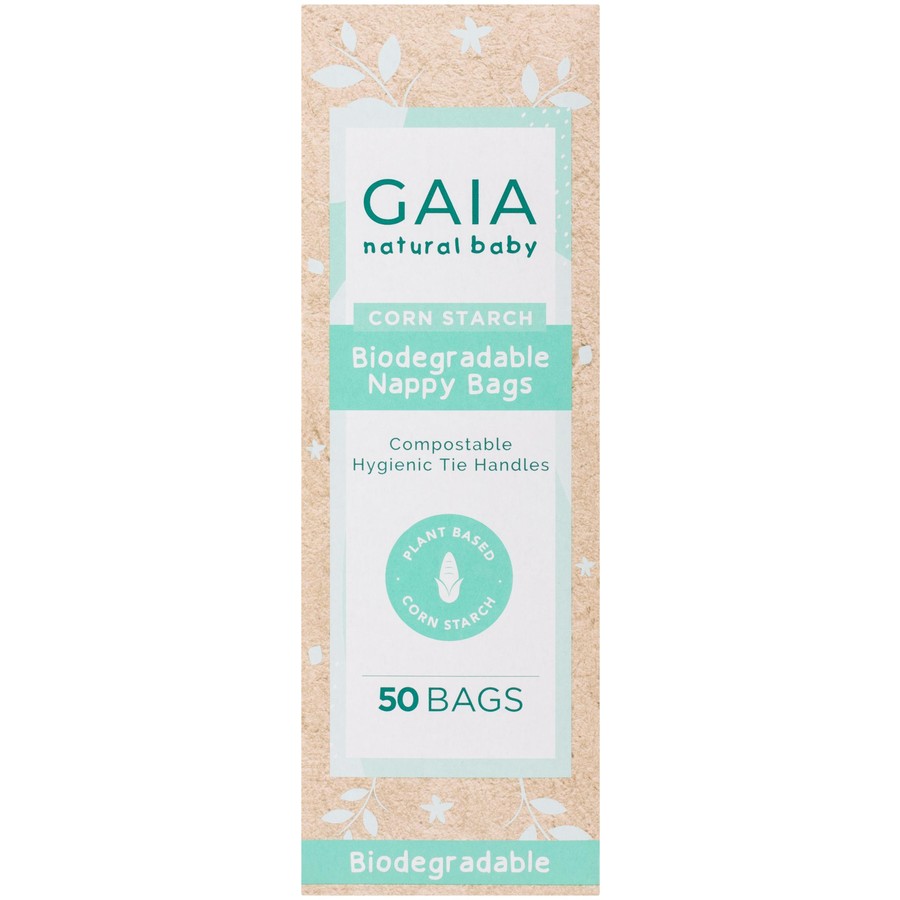 GAIA Natural Baby Biodegradable Nappy Bags 50pk