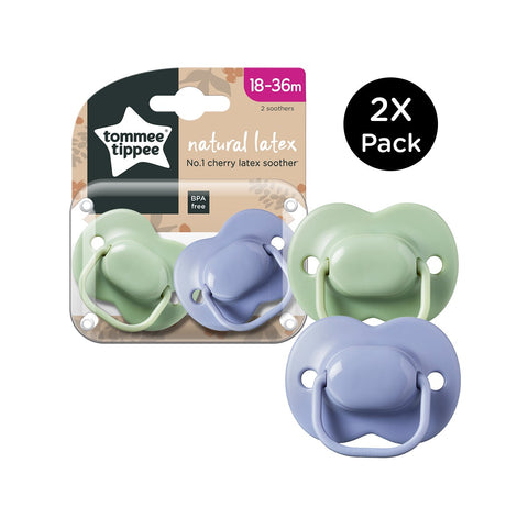 Tommee Tippee Natural Latex Cherry Soothers 18-36m 2 Pack (Colours May Vary)