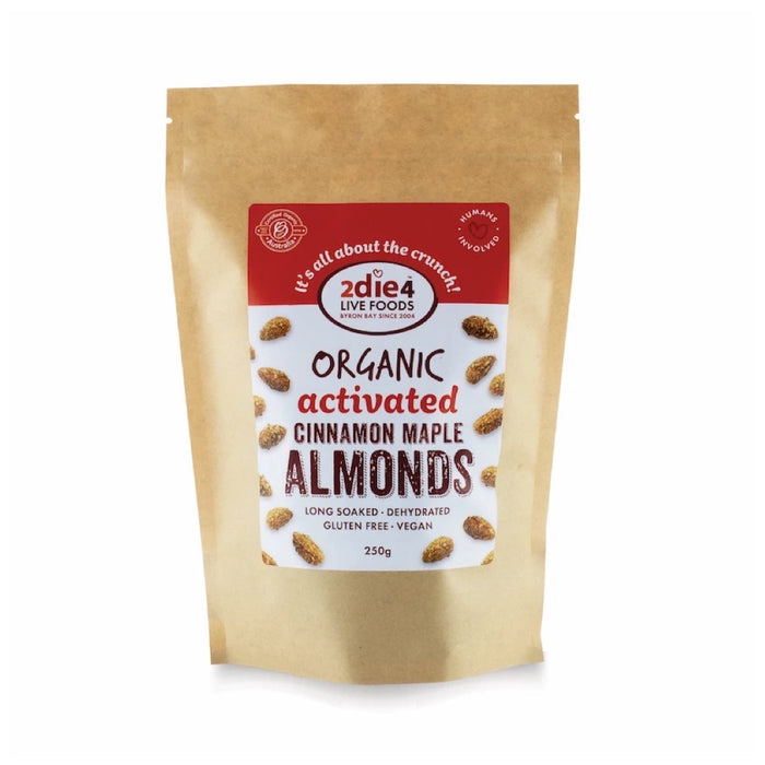2die4 Live Foods Organic Activated Almonds Cinnamon Maple 250g