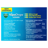 Vicks VapoDrops + Cough Honey Lemon Menthol 36 Lozenges