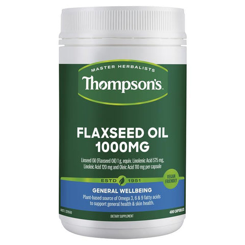 Thompsons Flaxseed Oil 1000mg 400 Capsules