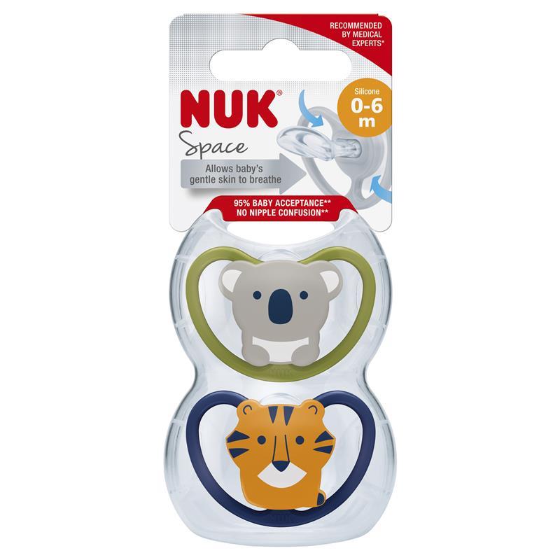 Nuk Soother Space 0-6 Months 2 Pack (Assorted Design and Colour)