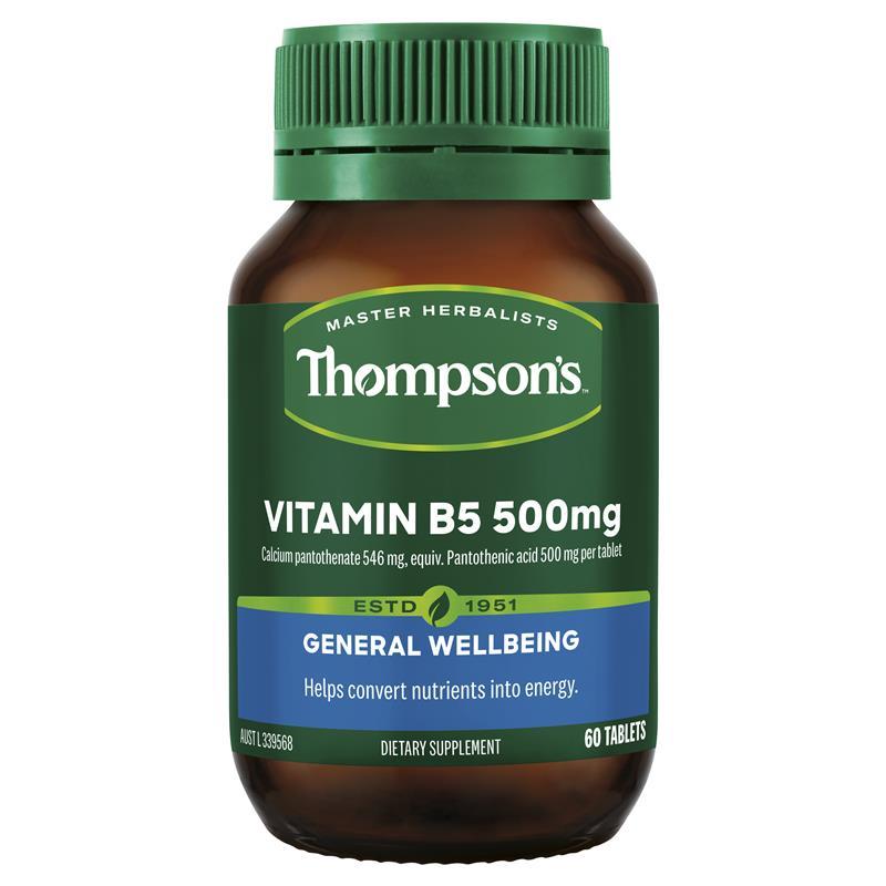 Thompson's B5 Pantothenic Acid 500mg 60 Tablets