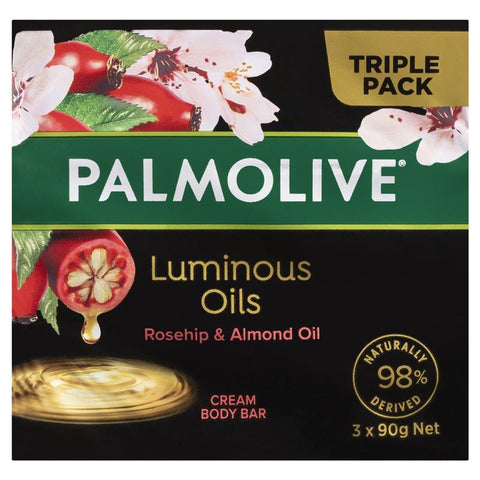 Palmolive Luminous Oils Rosehip & Almond Oil Cream Body Bar 3 x 90g