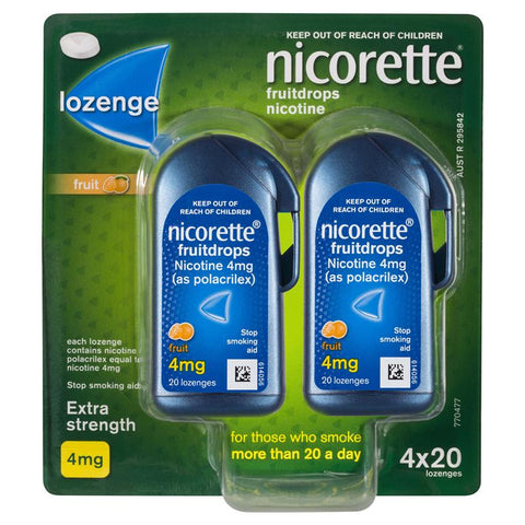 NICORETTE COOLDROPS FRUIT 4MG 80 LOZENGES