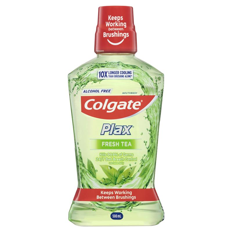 Colgate Plax Alcohol Free Antibacterial Mouthwash Fresh Tea 500mL