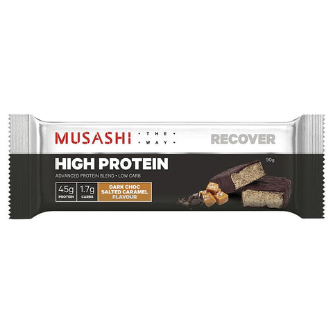 Musashi High Protein Bar Dark Chocolate Salted Caramel 90g 12Pack