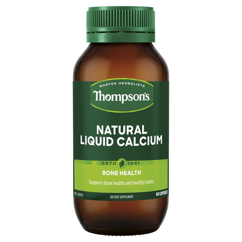 Thompson's Natural Liquid Calcium 60 Capsules New Formula