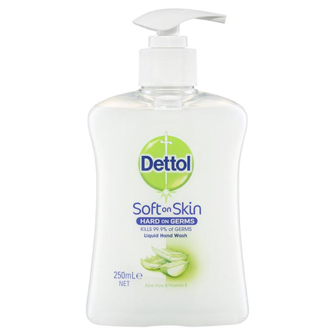 Dettol Hand Wash Pump Aloe Vera 250mL Vitamin E Antibacterial Liquid