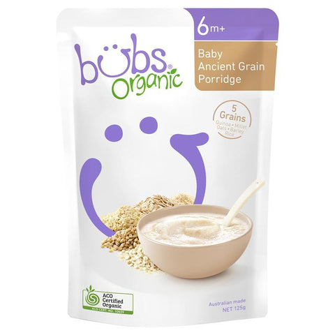 Bubs Organic Baby Ancient Grain Porridge 125g X 6