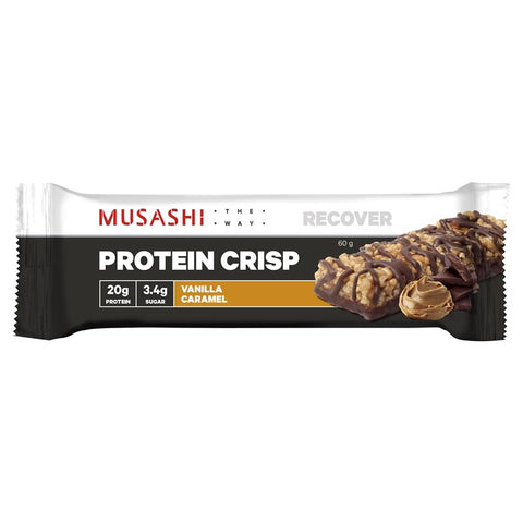 Musashi Protein Crisp Bar Vanilla Caramel 60g 12PACK