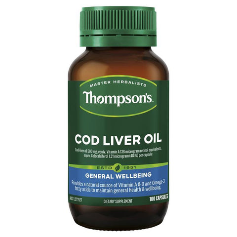 Thompson's Cod Liver Oil 100 Capsules