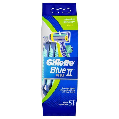 Gillette Disposable Razors Blue II Plus 5 PK Pivot