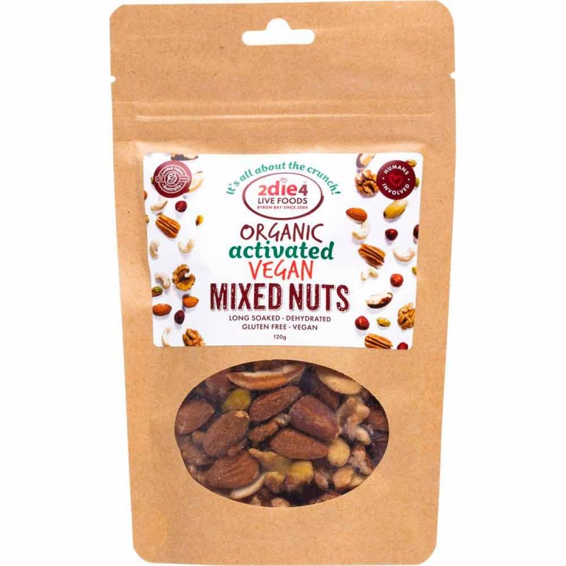 2die4 Live Foods Organic Activated Mixed Nuts Vegan 120g