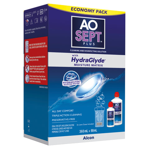 Aosept Plus Hydraglyde Economy Pack 360 Plus 90ml