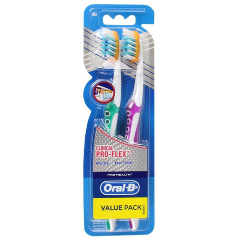 Oral-B Clinical Pro-Flex Medium Manual Toothbrush 2 Pack