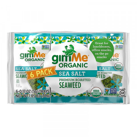 GIMME Roasted Seaweed Snacks Sea Salt - 6 Pack 6x5g