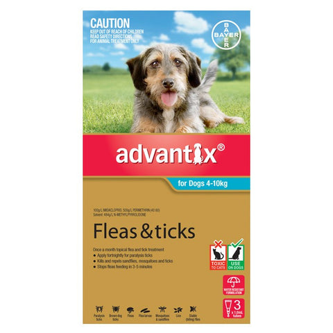 Advantix For Medium Dogs (4-10kg) - 3 Pack