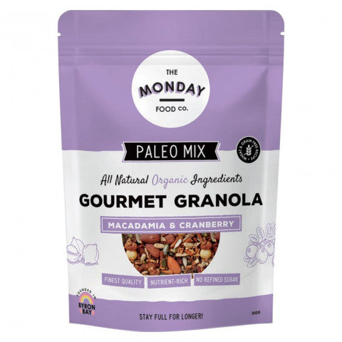 THE MONDAY FOOD CO Paleo Gourmet Granola Macadamia & Cranberry 300g