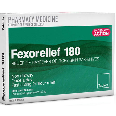 Pharmacy Action Fexorelief 180mg 30 Tabs (Generic for Telfast)