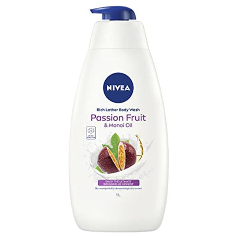 Nivea Rich Lather Passionfruit & Monoi Oil Body Wash Shower Gel 1l