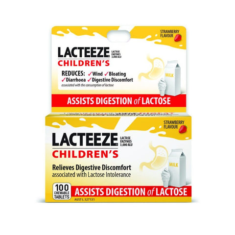Lacteeze Children's Strength Chewable - 100 Tablets