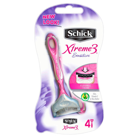 Schick Extreme 3 Womens Sensitive Disposable Razor 4PK