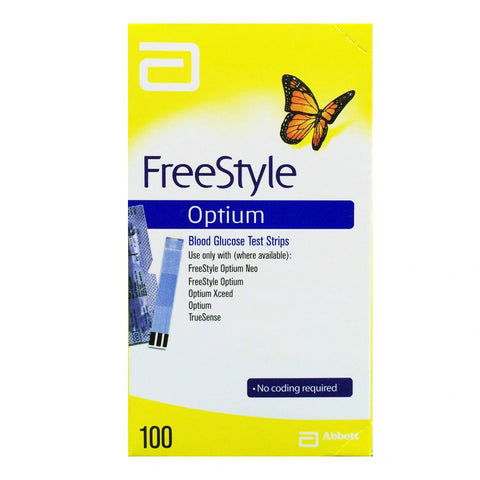Abbott Freestyle Optium Blood Glucose Test Strips 100