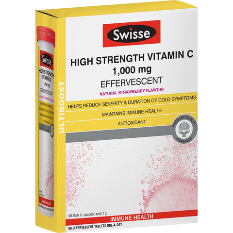 SWISSE High Strength Vitamin C 60 Effervescent Tablets