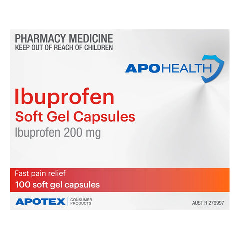 APOHEALTH Ibuprofen Soft Gel Capsules 200mg 100