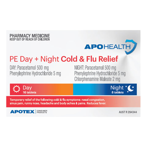 APOHEALTH PE Day + Night Cold & Flu Relief 24 Tablets