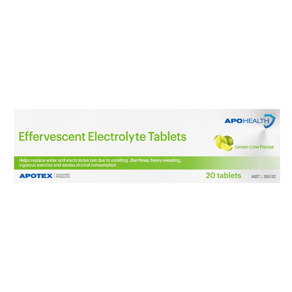Apohealth Effervescent Electrolyte Tablets Lemon-lime 20 Tablets
