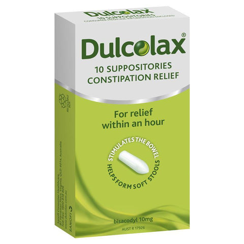 Dulcolax Suppository 10mg Adult 10 Pack