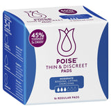 Poise Thin & Discreet Pads Regular 16 Pack