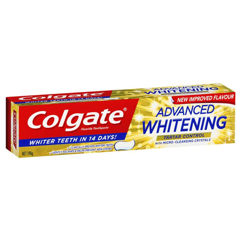 Colgate Advanced Whitening Tartar Control Toothpaste with micro-cleansing crystals 190g