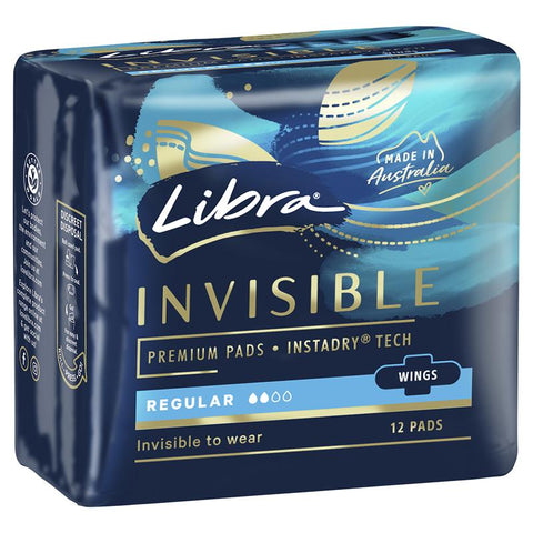 Libra Pads Invisible Body Fit with Wings Regular 12
