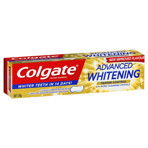 Colgate Advanced Whitening Tartar Control Toothpaste with micro-cleansing crystals 120g