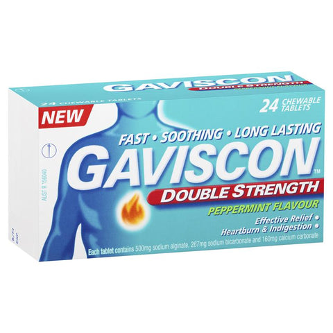 Gaviscon Double Strength Peppermint Tablets 24